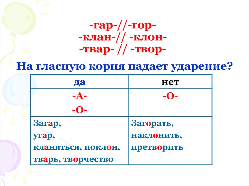 Глаголы с корнем гар