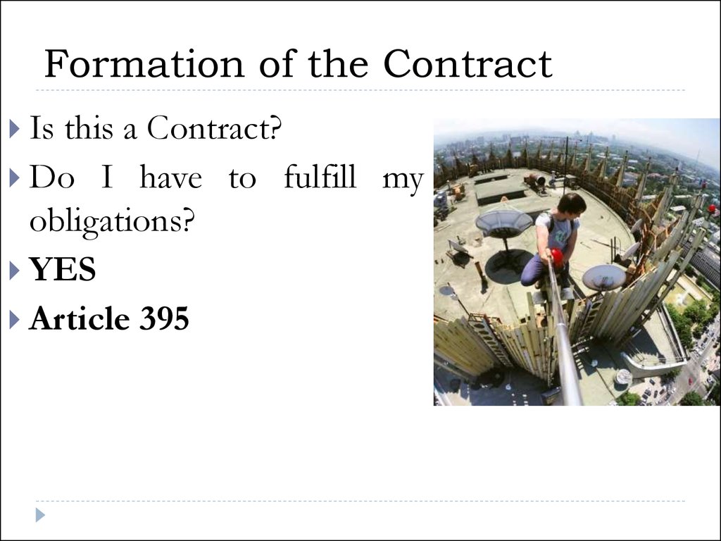 Formation of the Contract