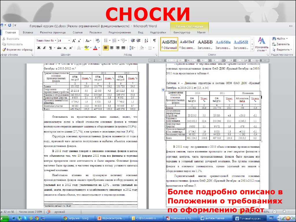 В примечании 1 к ст. Оформление примечаний. Примечание в таблице. Сноски в таблице. Оформление сносок в ВКР.