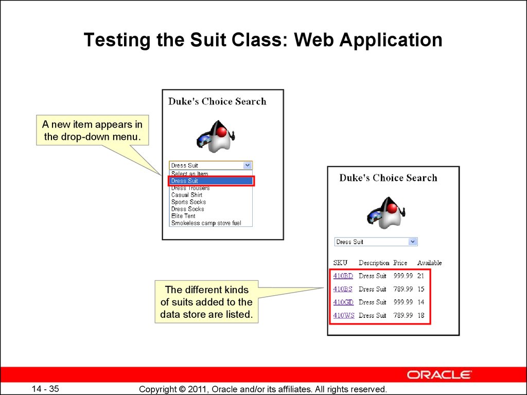 Testing the Suit Class: Web Application
