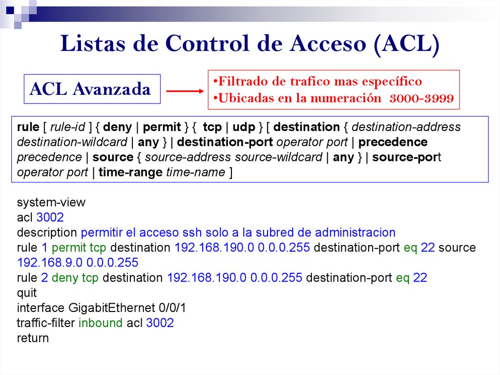 Listas de Control de Acceso (ACL)