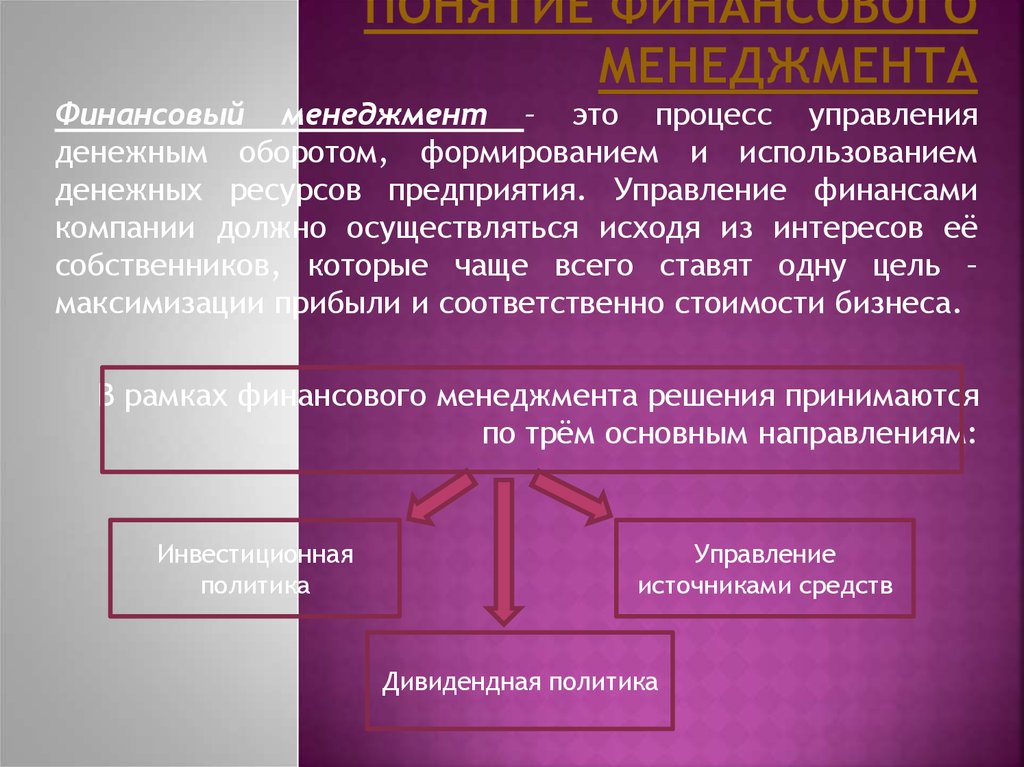 Теории финансов предприятий. Понятие финансового менеджмента. Финансовые инструменты в финансовом менеджменте. Структура финансового менеджмента. Финансовый менеджмент схема.