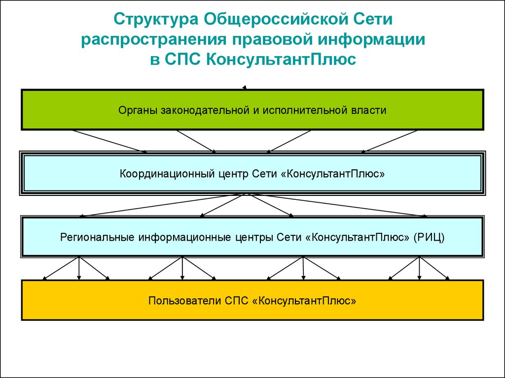 Структура Общероссийской Сети распространения правовой информации в СПС КонсультантПлюс