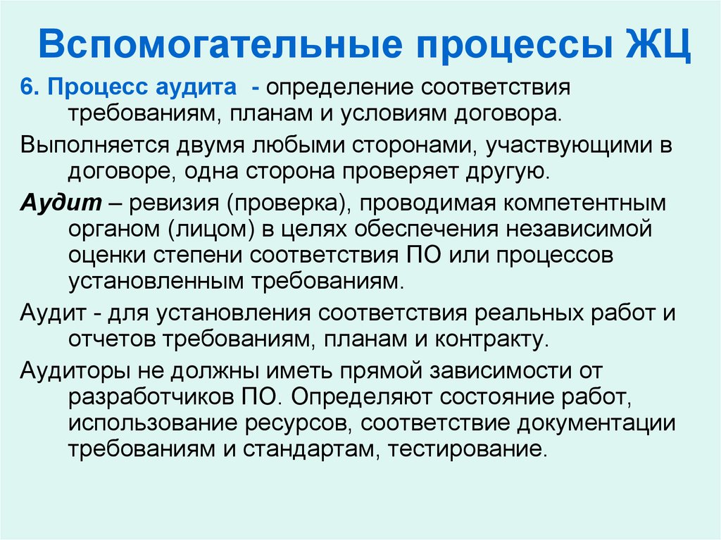 Определение соответствия требованиям планам и условиям договора