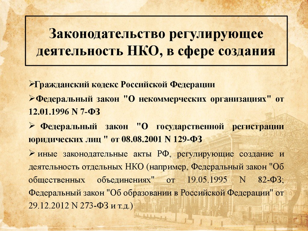 Документ регулирующий деятельность. НКО законодательство. Законодательство, регулирующее деятельность юридических лиц. Законодательство регулирующие деятельность организации. Законы регулирующие деятельность предприятия.