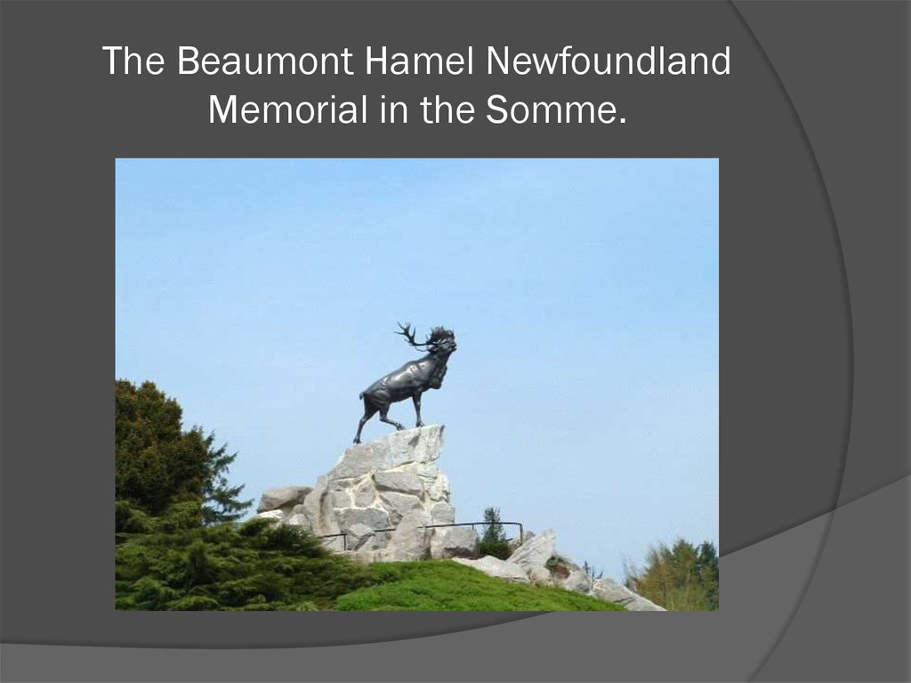 The Beaumont Hamel Newfoundland Memorial in the Somme.