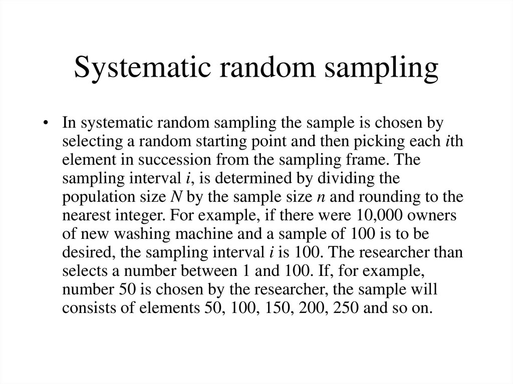 What Is Systematic Random Sampling