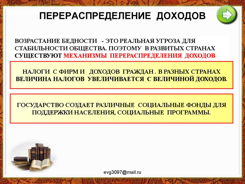 Перераспределение доходов схема