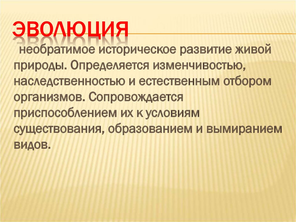 Необратимое развитие живой природы. Необратимое развитие живой природы 8 букв.