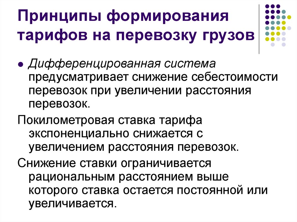 Формирование тарифа