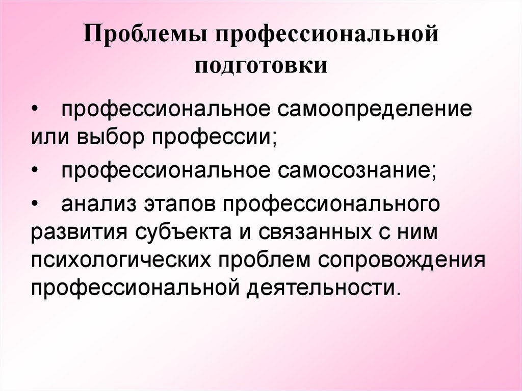 Вопросы профессионального образования