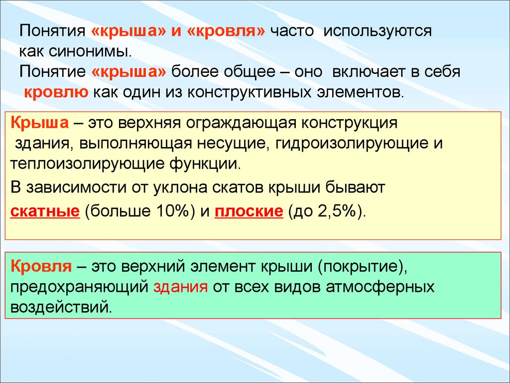 Технологии устройства кровель. (Тема 4) - презентация онлайн