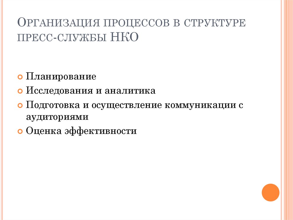 Организация работы пресс-службы в некоммерческих организациях