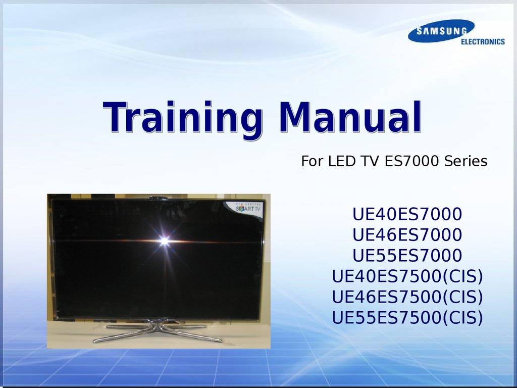 Samsung Training Manual For LED TV ES7000 Series - онлайн