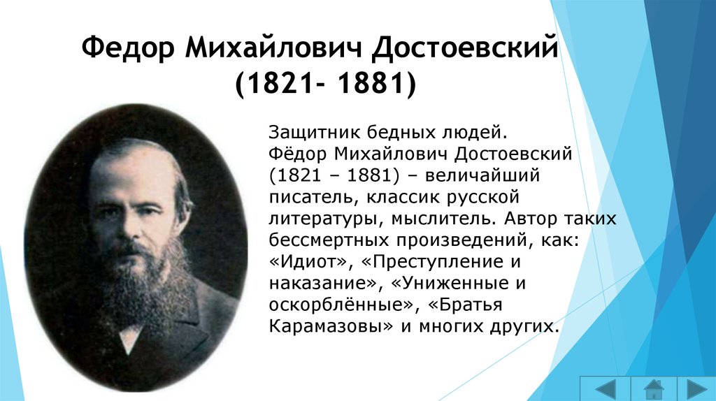 Федор Михайлович Достоевский (1821- 1881)