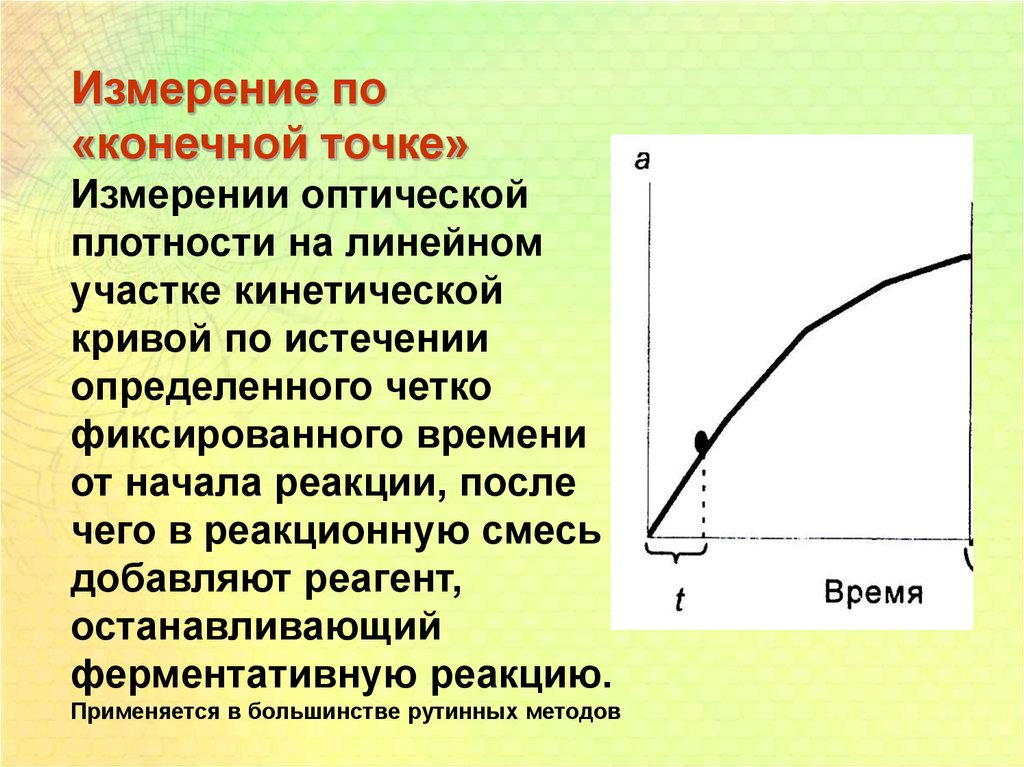 Какая конечная точка. Измерение по конечной точке. Метод по конечной точке. Метод конечной точки кинетический метод. Метод конечной точки биохимия.