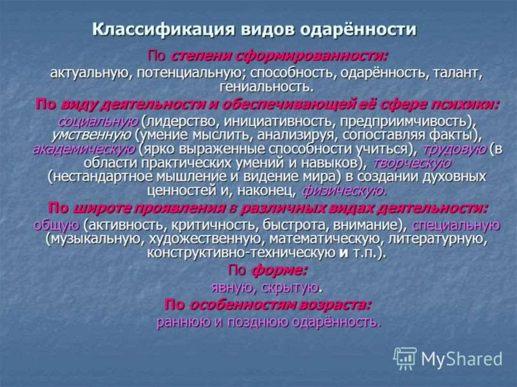 Социальная одаренность презентация