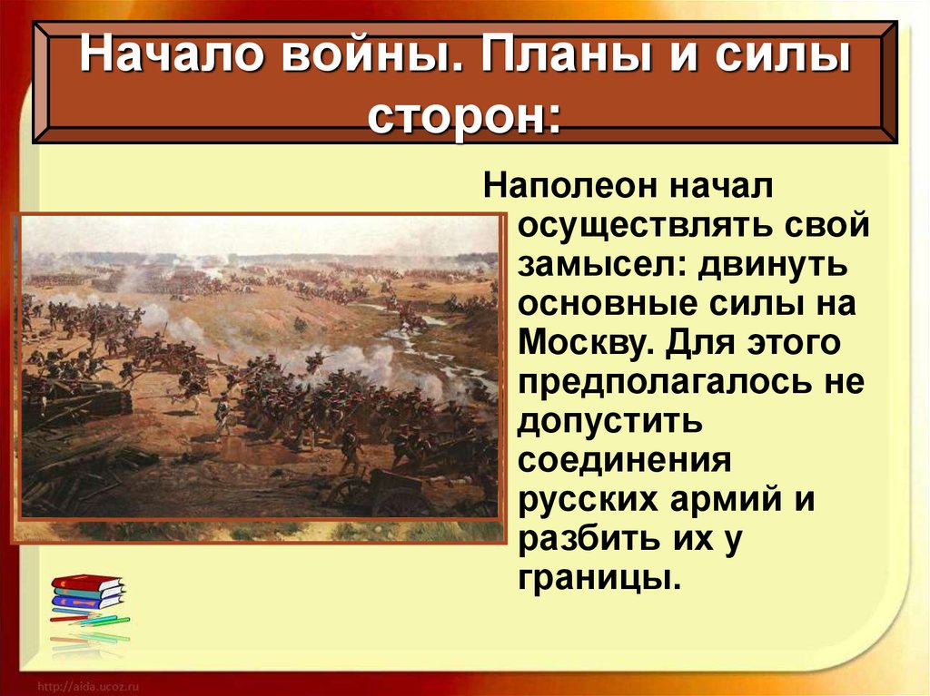 Планы воюющих сторон 1812 года отечественной войны