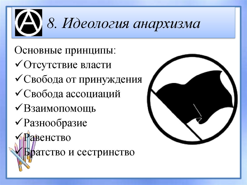 Что такое анархия простыми словами. Анархизм основные идеи. Основная идея анархизма. Признаки анархизма. Анархизм идеология.