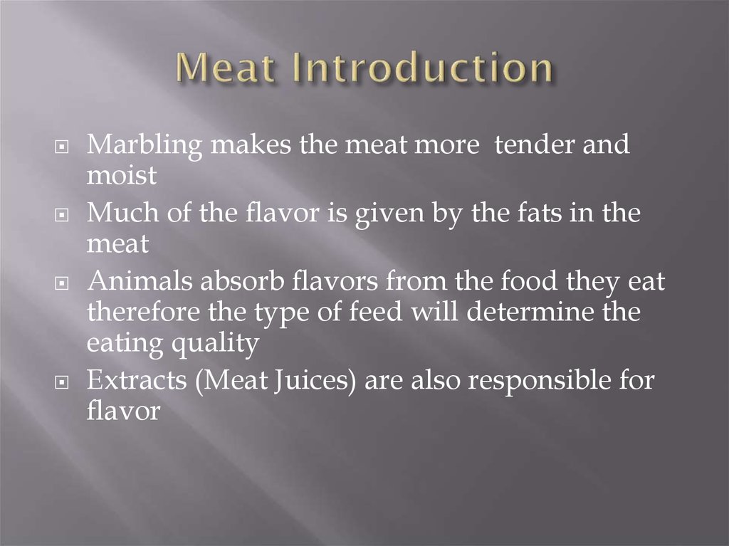Food commodities. Meat - online presentation