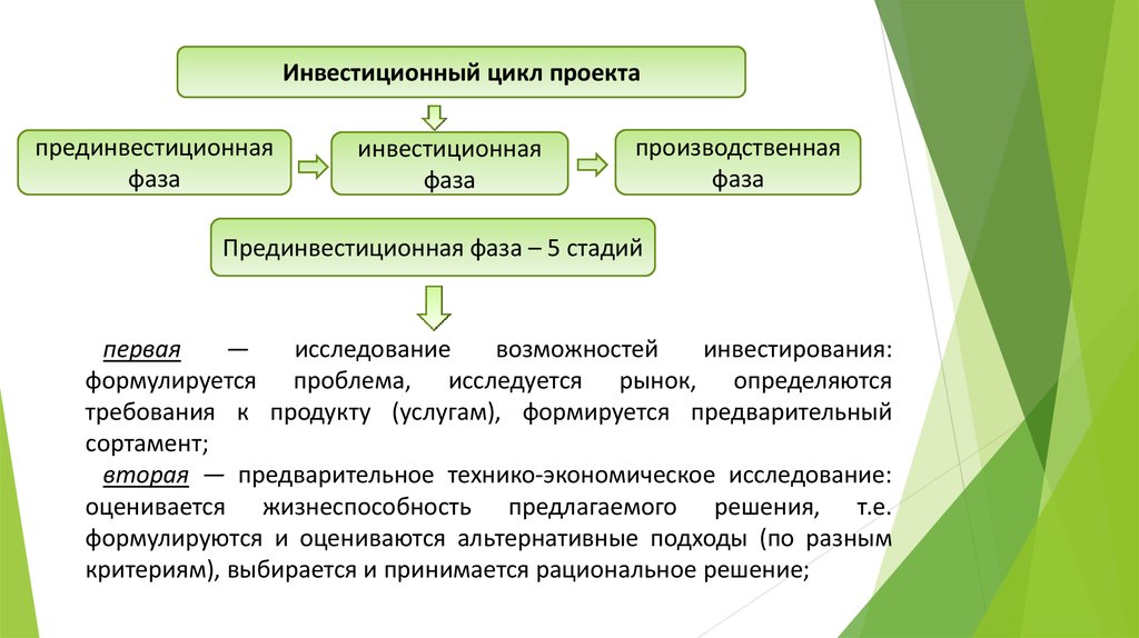 Инвестиционная стадия проекта это