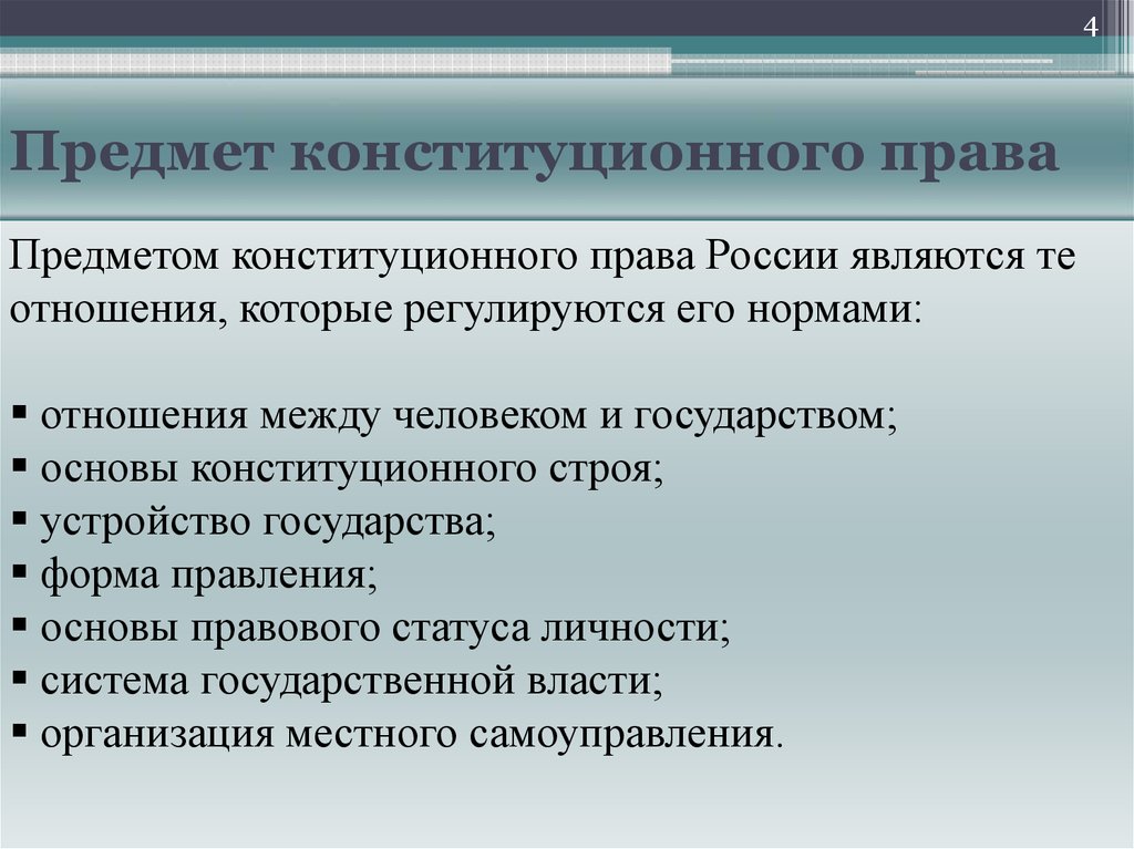 Предмет конституционного права презентация