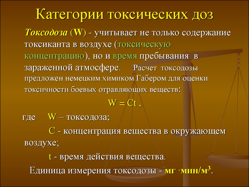 Токсичность категории. Классификация токсических доз.