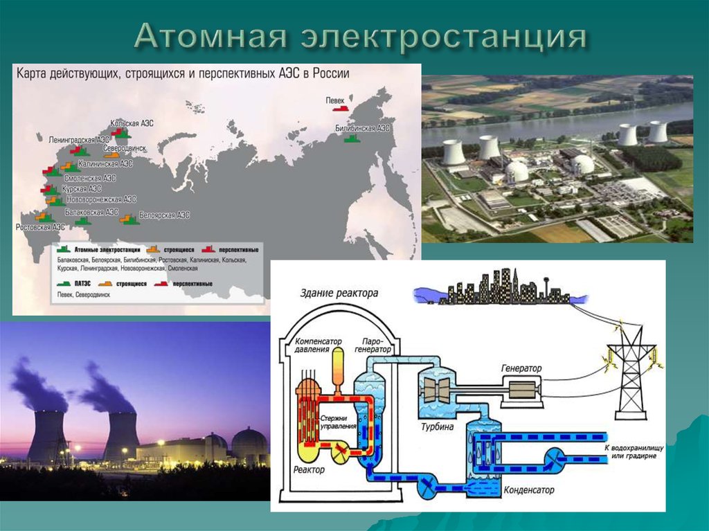 Карта атомных электростанций