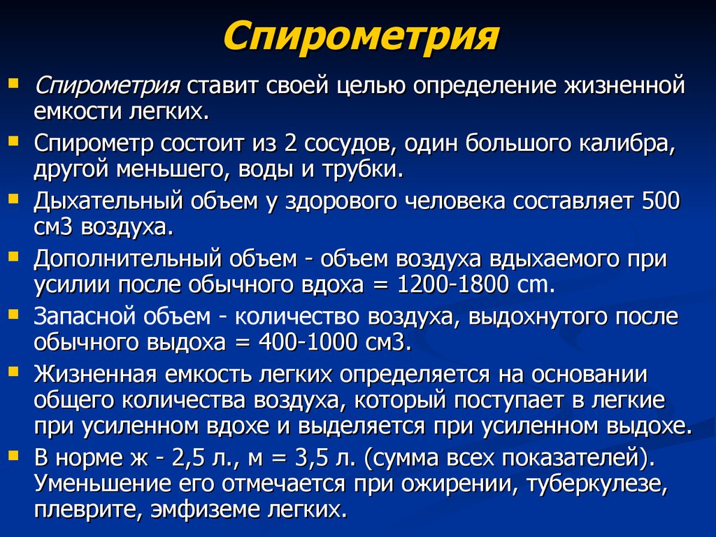 Подготовка пациента к спирографии