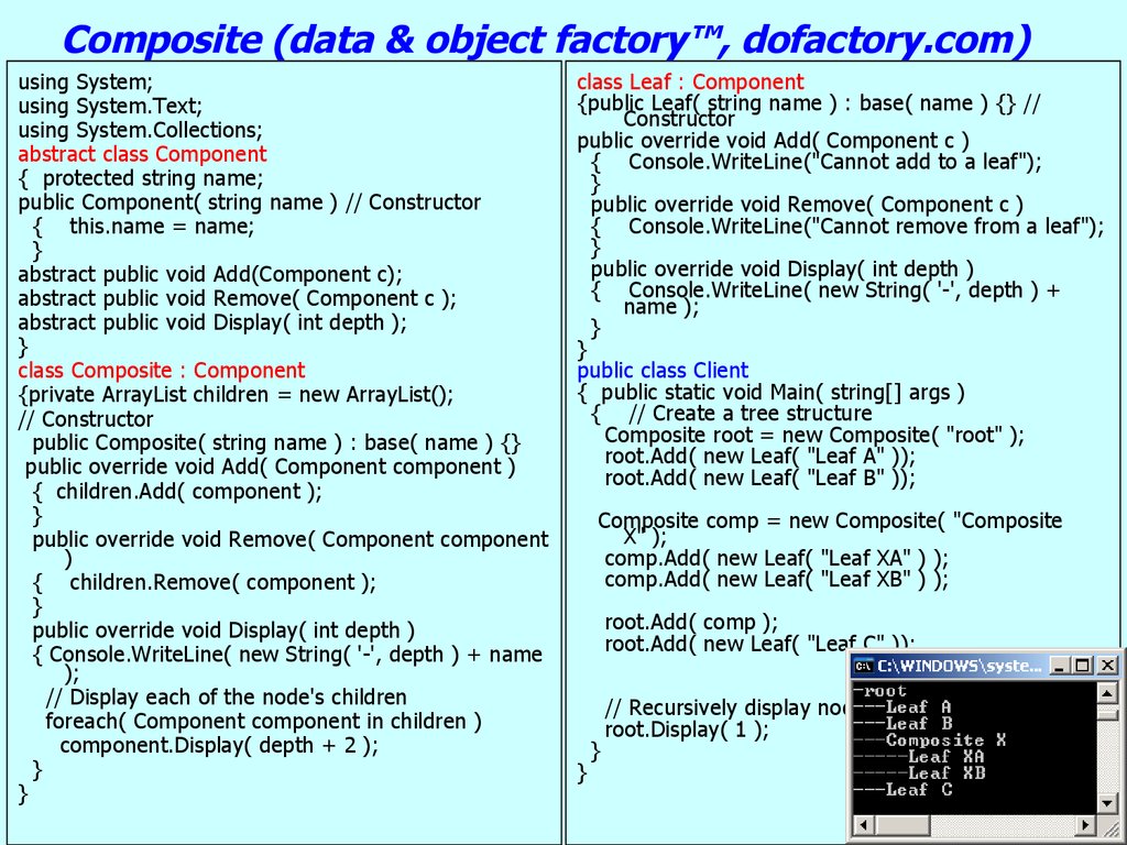 Composite (data & object factory™, dofactory.com)