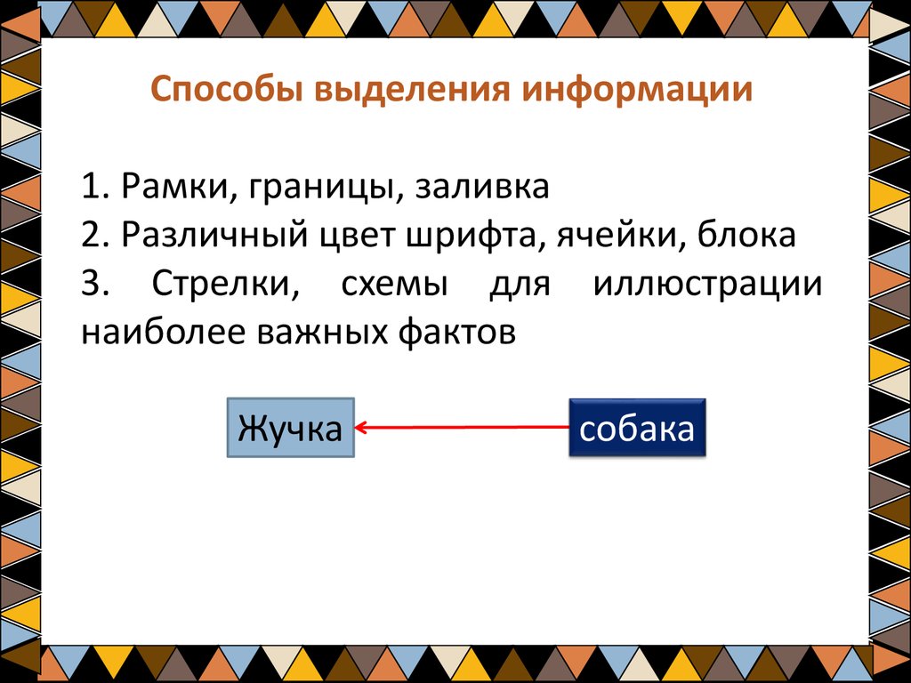 Выделенная информация. Способы выделения информации. Выделение информации в презентации. Презентация на тему способы выделения информации. Слайд объем информации в презентации.