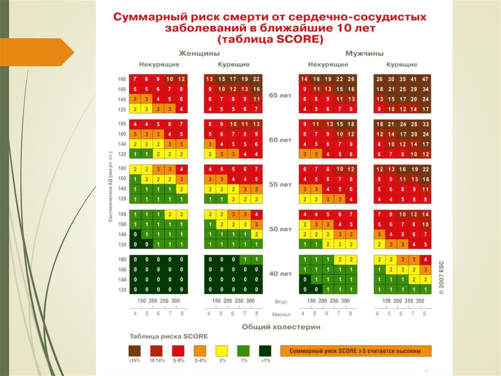 Шкала score от 20 до 80 лет.