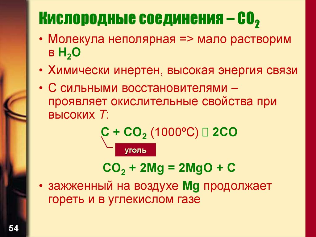 Кислородные соединения – CO2