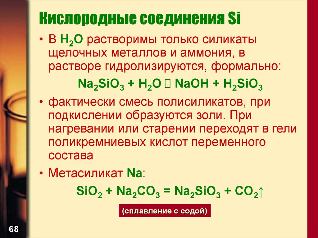 Кислородные соединения Si