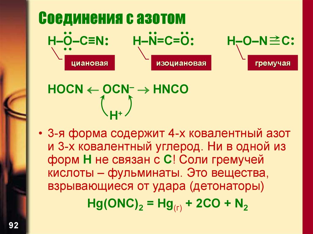 Соединения с азотом