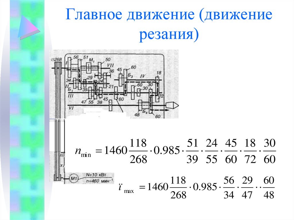 Главное движение. Уравнение кинематического баланса токарного станка 16к20. Кинематическая схема главного движения станка 16к20. Уравнение кинематического баланса токарно винторезного станка. Уравнение кинематического баланса главного движения станка.
