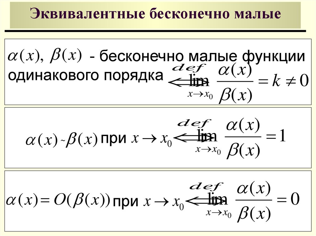 Эквивалентность пределов. Таблица эквивалентов бесконечно малых функций. Бесконечно малые функции таблица. Таблица эквивалентов бесконечно больших функций. Таблица эквивалентных бесконечно малых функций.