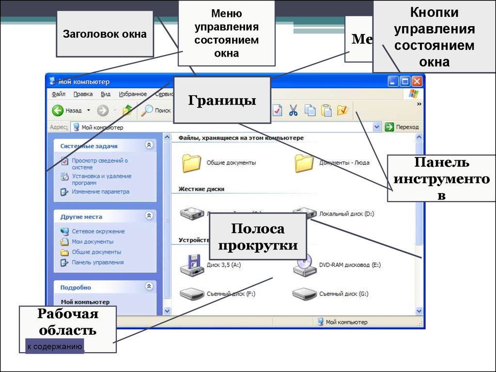 Графические элементы управления. Элементы интерфейса окна виндовс. Элементы графического интерфейса Windows. Элементы графического интерфейса окна папки Windows. Основные элементы интерфейса операционной системы виндовс.