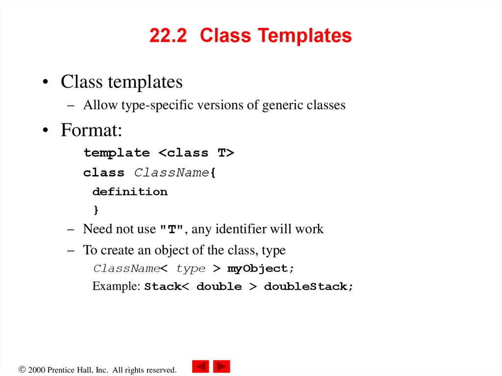 22.2 Class Templates