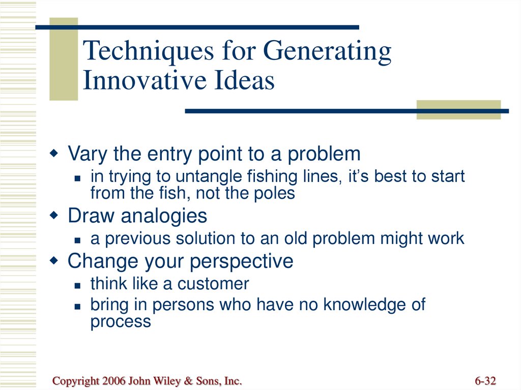 Techniques for Generating Innovative Ideas
