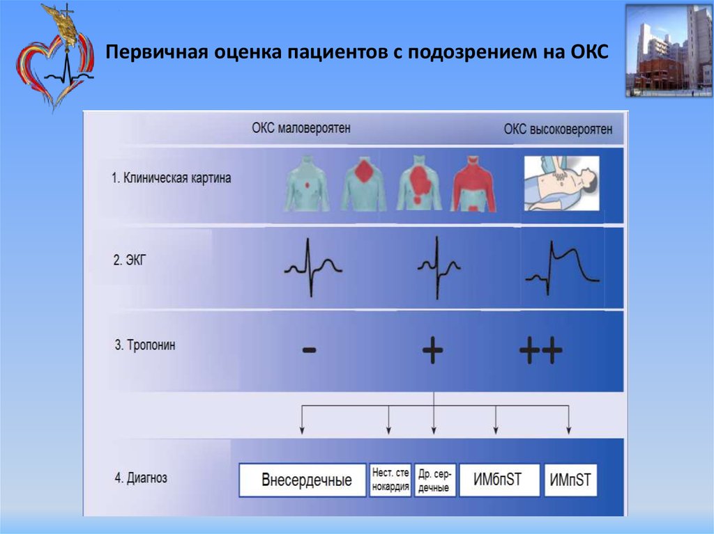 Первичная оценка. Первичная оценка пациента с подозрением на Окс. Первичное оценивание. Окс маловероятный. Оценка больного по схеме Колесникова.