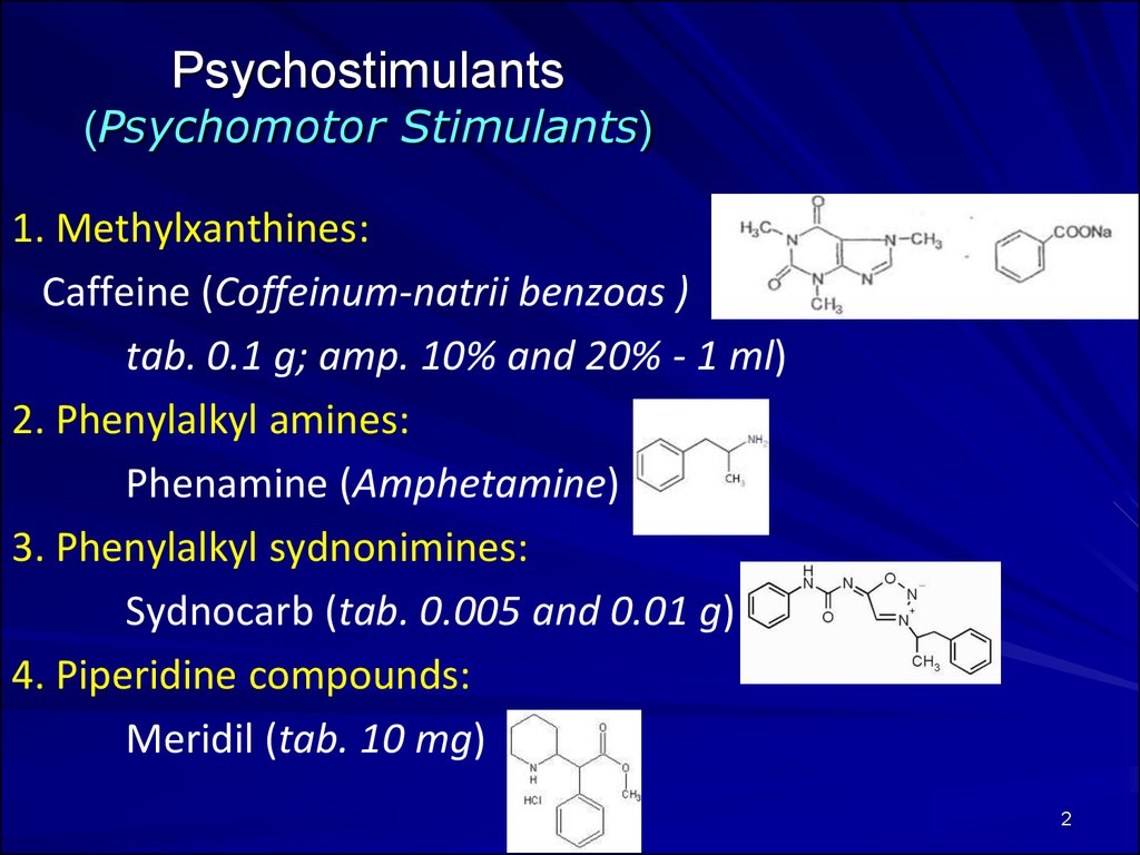 Psychostimulants (Psychomotor Stimulants)