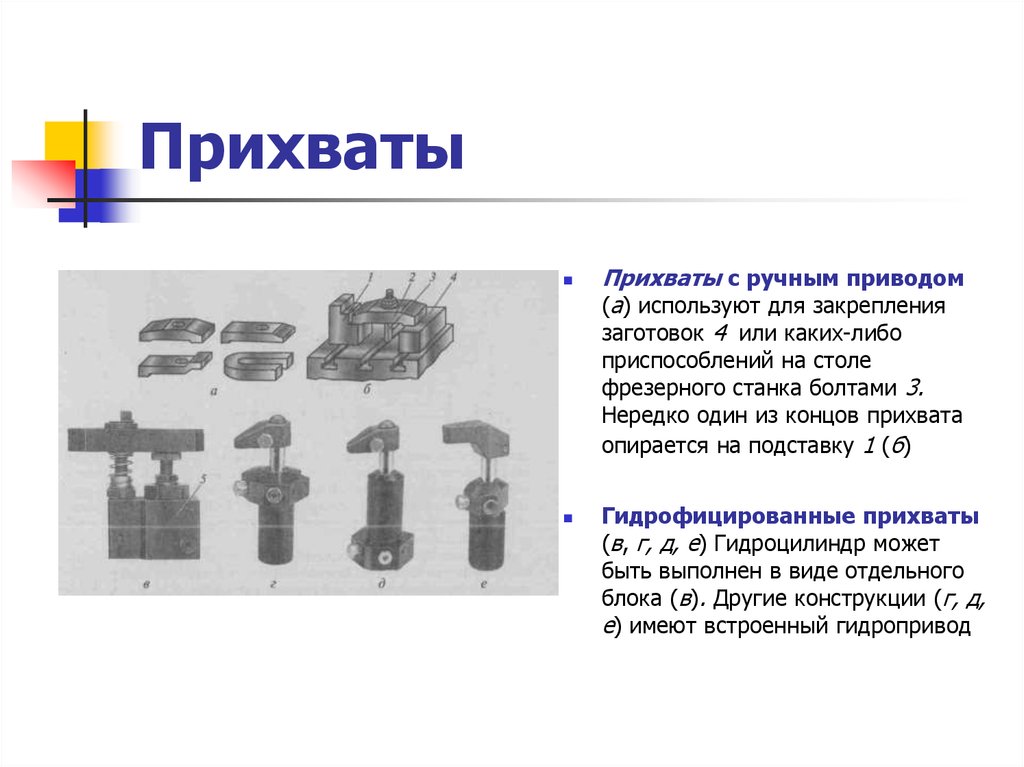 Виды закрепления. Приспособления для закрепления заготовок на фрезерных станках. Способы закрепления заготовок на фрезерном станке. Расчёт фрезерного приспособления для закрепления 4 заготовок. Прихваты для закрепления заготовок.