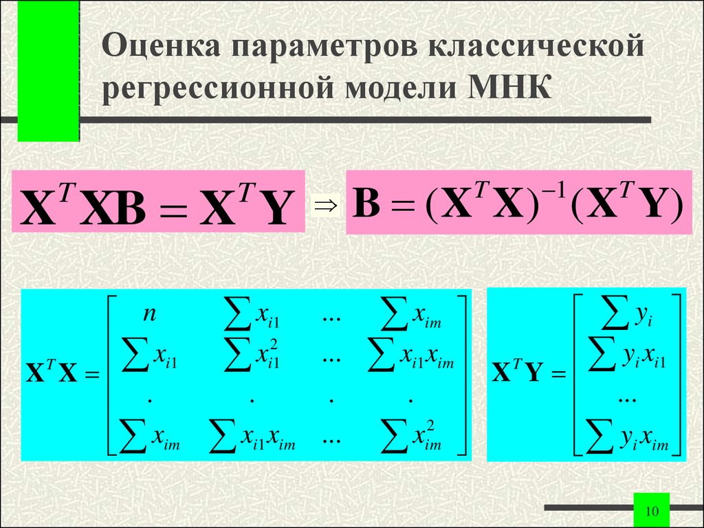 Оценка параметров модели множественной регрессии