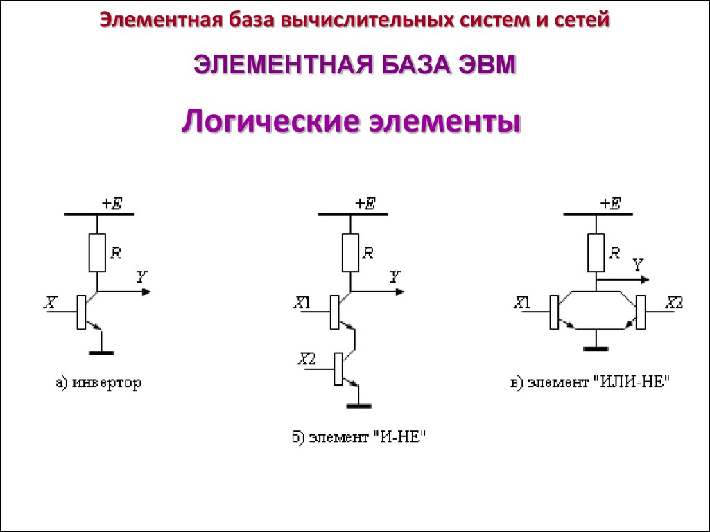 Логический элемент и схема на транзисторе