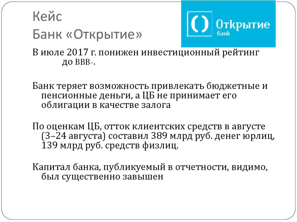 Презентация банка открытие