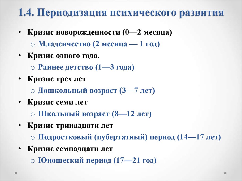 Критерии периодизации