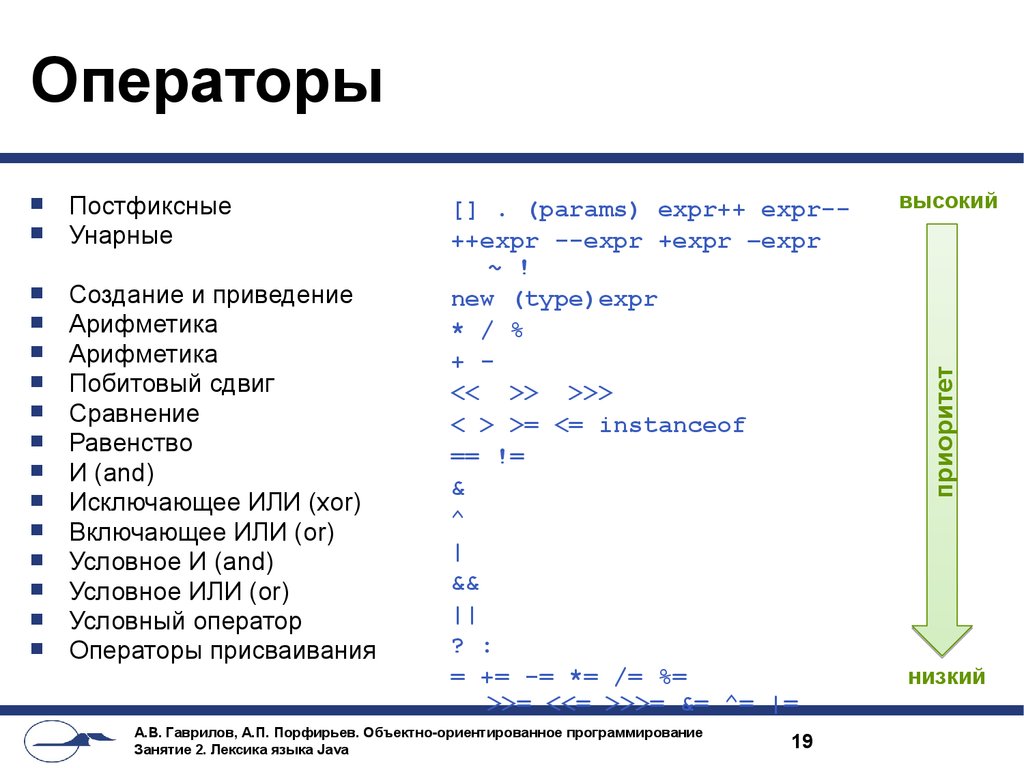 Операторы