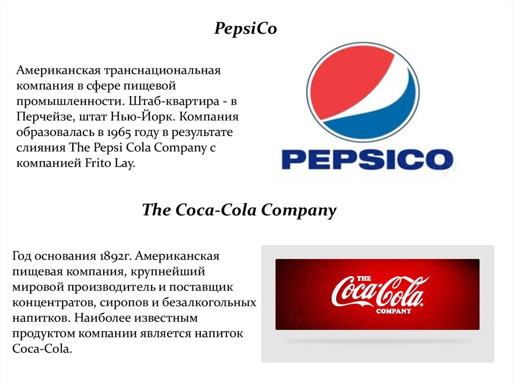 Транснациональная компания кока кола презентация