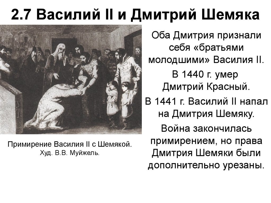 2.7 Василий II и Дмитрий Шемяка